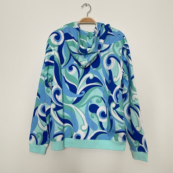 NWT Hill House The Allie Zip Up Ocean Kaleidoscope Fleece Small Hoodie - Picture 4 of 10